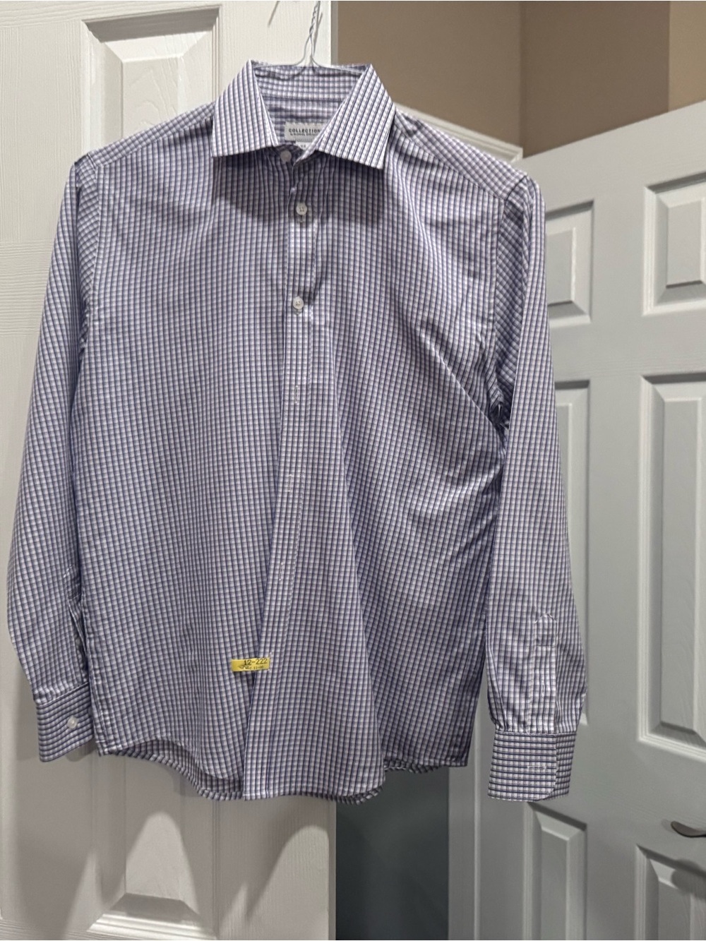 Quarterly Cotton Blend youth  Dress Shirt - purple Check